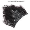 Natural Human Hair Wave Curly Clip Hair Clip in Extensions for Women Dates Cocktail Parties Work Halloween (Color : Red) view 4
