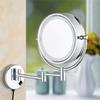 AMHIL Bathroom Makeup Mirrors Chrome Wall Mounted Vanity Double Sided Brass Magnifying Shaving Folding with Switch Plug (Color : 5X) view 2