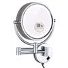 AMHIL Bathroom Makeup Mirrors Chrome Wall Mounted Vanity Double Sided Brass Magnifying Shaving Folding with Switch Plug (Color : 5X) view 4