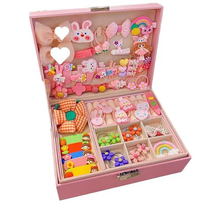 ALTALIVA Cute Girls Hair Accessories Set, Mix Colors Cartoon Soft Rubber Bands Elastic Hair Ties Hairpins Hair Clips for Toddler Girls Birthday Gift Set with Box (type16-152pcs)