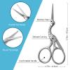 2-Pack Curved & Rounded Stork Scissors, Stainless Steel Professional Beauty Grooming Scissors for Eyebrows, Facial Hair, Dry Skin, Nose Hair. view 2