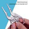 2-Pack Curved & Rounded Stork Scissors, Stainless Steel Professional Beauty Grooming Scissors for Eyebrows, Facial Hair, Dry Skin, Nose Hair. view 3