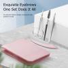 Eyebrow Trimmer Kit, 5-in-1 Set with Eyebrow Scissors, Eyebrow Razor, Tweezer, Brush, and Mirror for Women, Includes Leather Carry-Around Bag (Pink). view 2