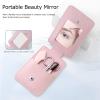 Eyebrow Trimmer Kit, 5-in-1 Set with Eyebrow Scissors, Eyebrow Razor, Tweezer, Brush, and Mirror for Women, Includes Leather Carry-Around Bag (Pink). view 4