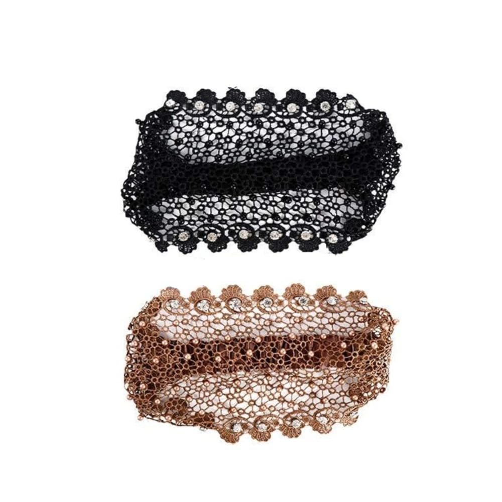 2Pcs Retro Wide Rhinestone Headband, Glitter Crystal Hair Hoop Headdress