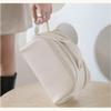 Double Zipper Toast Makeup Bag for Women, Large Capacity Cosmetic Bag, Portable Makeup Bag, High-End Skincare Product Storage Bag, Double Compartments Inside (Rose Pink) view 4