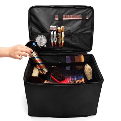 Foldable Large Capacity Barber Carrying Case with Shoulder Strap,Salon Hair Cutting Scissor Box Durable Hairdressing Tool Storage Bag Portable Hair Styling Makeup Pet Grooming Organizer (Type-A)