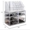 Clear Makeup Case 4 Drawer 16 grid Cosmetic Organizer Jewelry Storage Acrylic Box (B) view 2