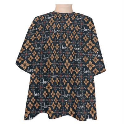 Abstract Flower Barber Cape - Salon Hair Cutting Cape for Women,Men,Adults,Haircut Cape with Adjustable Elastic Neckline Hairdressing Cape Accessories Brown Minimalist Geometric Floral Native American