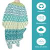 Bohemia Barber Cape - Salon Hair Cutting Cape for Women,Men,Adults,Haircut Cape with Adjustable Elastic Neckline Hairdressing Stylist Cape Gown Accessories Geometric Blue Green Turquoise Stripe Flower view 2