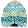 Bohemia Barber Cape - Salon Hair Cutting Cape for Women,Men,Adults,Haircut Cape with Adjustable Elastic Neckline Hairdressing Stylist Cape Gown Accessories Geometric Blue Green Turquoise Stripe Flower view 3