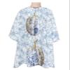 Thanksgiving Barber Cape - Salon Hair Cutting Cape for Women,Men,Adults,Haircut Cape with Adjustable Elastic Neckline Hairdressing Stylist Cape Accessories Blue Pumpkins Autumn Oil Painted Tile Flower view 1
