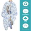 Thanksgiving Barber Cape - Salon Hair Cutting Cape for Women,Men,Adults,Haircut Cape with Adjustable Elastic Neckline Hairdressing Stylist Cape Accessories Blue Pumpkins Autumn Oil Painted Tile Flower view 2