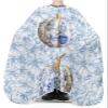 Thanksgiving Barber Cape - Salon Hair Cutting Cape for Women,Men,Adults,Haircut Cape with Adjustable Elastic Neckline Hairdressing Stylist Cape Accessories Blue Pumpkins Autumn Oil Painted Tile Flower view 3