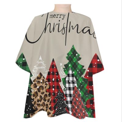 Merry Christmas Barber Cape - Salon Hair Cutting Cape for Women,Men,Adults,Haircut Cape with Adjustable Elastic Neckline Hairdressing Stylist Cape Accessories Winter Xmas Tree Leopard Bufflao Check