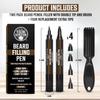 Viking Revolution Beard Pen (2 Pack) - Brown Beard Pencil Filler for Men Lapiz para Barba de Hombre - Beard Filler for Men Waterproof Beard Filling Pen Kit - Long Lasting Beard Filler Pen with Brush view 3
