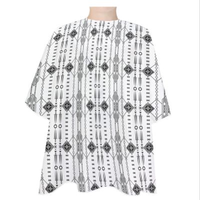 Black Indian Boho Barber Cape - Salon Hair Cutting Cape for Women,Men,Adults,Haircut Cape with Adjustable Elastic Neckline Hairdressing Cape Accessories Geometric Native American Indian Tribal Ethnic