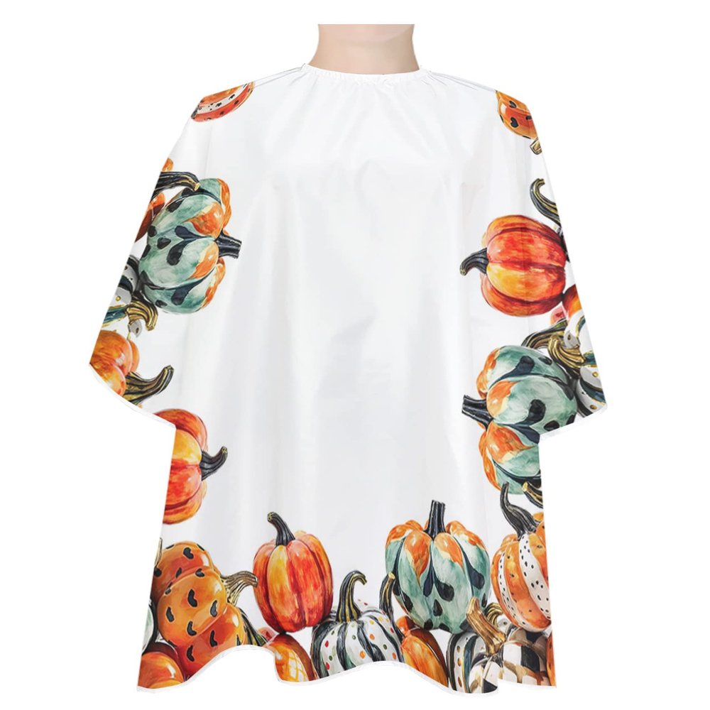 Colorful Pumpkins Barber Cape - Salon Hair Cutting Cape for Women,Men,Adults,Haircut Cape with Adjustable Elastic Neckline Hairdressing Cape Accessories Thanksgiving Boho Fall Painted Dot Stripes