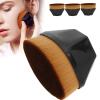 3pcs Makeup Brush Flat Top Hexagon Face Blush, Delicate and Waxy Makeup Liquid Flat Blush Brushes for Cosmetic Blush with Protective Case (Black) view 4