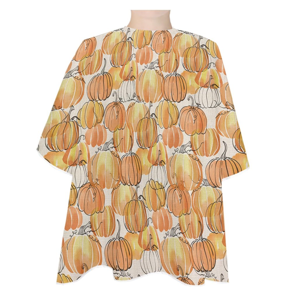 Abstract Pumpkins Barber Cape - Salon Hair Cutting Cape for Women,Men,Adults,Haircut Cape with Adjustable Elastic Neckline Hairdressing Stylist Cape Accessories Thanksgiving Fall Minimalist Geometric