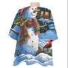Christmas Barber Cape - Salon Hair Cutting Cape for Women,Men,Kids,Adults,Haircut Cape with Adjustable Elastic Neckline Hairdressing Stylist Cape Gown Accessories Winter Snowman Farm House Bird Berry view 1