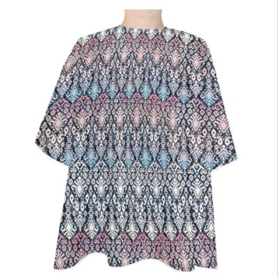 Abstract Multi Barber Cape - Salon Hair Cutting Cape for Women,Men,Adults,Haircut Cape with Adjustable Elastic Neckline Hairdressing Cape Accessories Minimalist Geometric Gradient Pink Blue White