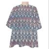 Abstract Multi Barber Cape - Salon Hair Cutting Cape for Women,Men,Adults,Haircut Cape with Adjustable Elastic Neckline Hairdressing Cape Accessories Minimalist Geometric Gradient Pink Blue White view 1