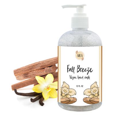 Aira All Natural Fall Liquid Hand Soap - Vegan Hand Soap for Men and Women - Luxury Skincare for Bathroom - Essential Oil Soap for Sensitive Skin - Fall Breeze Scent Hand Wash - 12 Ounce Bottle