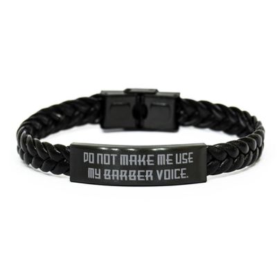 Barber Gifts For Men Women, Do Not Make Me Use, Inappropriate Barber Braided Leather Bracelet, Engraved Bracelet From Coworkers, Barber gift ideas, Barber gifts for men, Barber gift set, Barber apron,