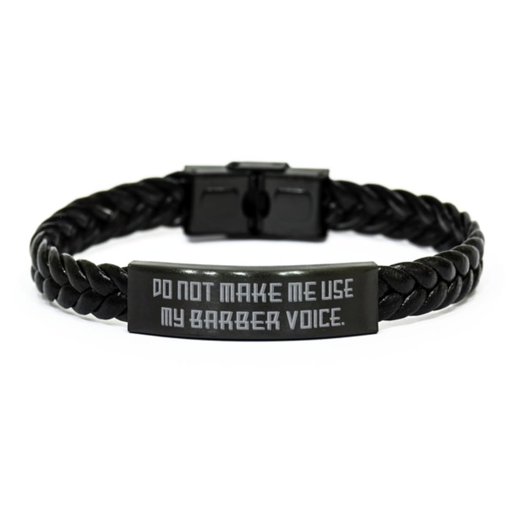 Barber Gifts For Men Women, Do Not Make Me Use, Inappropriate Barber Braided Leather Bracelet, Engraved Bracelet From Coworkers, Barber gift ideas, Barber gifts for men, Barber gift set, Barber apron,