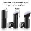 Falliny Retractable Makeup Brush, 2 Pack Travel Kabuki Face Blush Brush, Portable Powder Foundation Sunscreen Brush with Cover for Blush, Bronzer, Buffing, Flawless Powder Cosmetics view 2