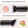 Falliny Retractable Makeup Brush, 2 Pack Travel Kabuki Face Blush Brush, Portable Powder Foundation Sunscreen Brush with Cover for Blush, Bronzer, Buffing, Flawless Powder Cosmetics view 3