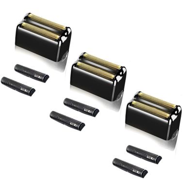 Professional Replacement Foil and Cutters for BaBylissPRO Barberology Double Foil Shaver, Compatible with BaBylissPRO Barberology FXFS2 Shaver (3 black)