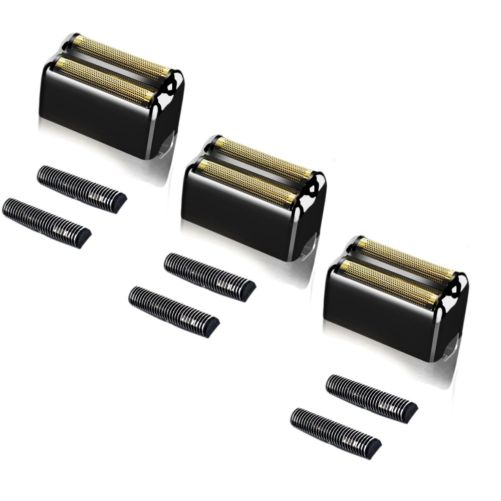 Professional Replacement Foil and Cutters for BaBylissPRO Barberology Double Foil Shaver, Compatible with BaBylissPRO Barberology FXFS2 Shaver (3 black)