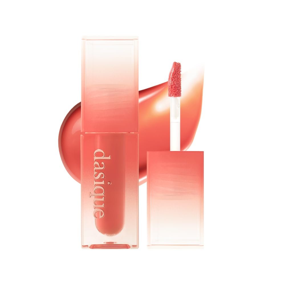 dasique Juicy Dewy Tint (16 Chili Sherbet) 0.12 oz | Light Application with moisture | Long Lasting & wearing Glossy Lip Stain, Non-sticky | Vegan, Cruelty-free | Korean makeup | stocking stuffers