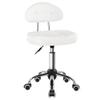 BFTOU Square Minimalist Swivel Stool with Wheel for Work SPA Shop Massage Height-Adjustable and Cost-Effective Rolling Stool Chair with Back White view 1