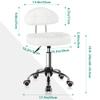BFTOU Square Minimalist Swivel Stool with Wheel for Work SPA Shop Massage Height-Adjustable and Cost-Effective Rolling Stool Chair with Back White view 2