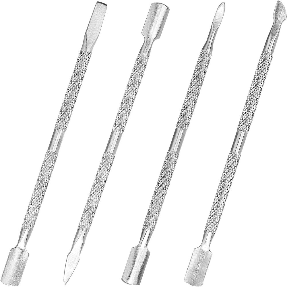 4pcs Cuticle Pusher Metal Cuticle Pusher Tool Kit Nail Cleaner Cuticle Care Nail Cuticle Remover Tools Nail Scraper Under Nail Cleaner Tool Cuticle Pushers for Fingernails Toenails