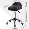 BFTOU Black Rolling Stool Chair with Wheel for Home Work SPA Massage Height-Adjustable and Cost-Effective Swivel Stool with Low Back view 2