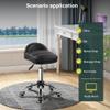 BFTOU Black Rolling Stool Chair with Wheel for Home Work SPA Massage Height-Adjustable and Cost-Effective Swivel Stool with Low Back view 3