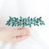 Brihasory Luxurious Wedding Hair Comb Full Rhinestones Bride Hair Accessories for Party Prom Bridal Side Hair Combs for Women Bride Girls Hair Decoration(Green) view 3