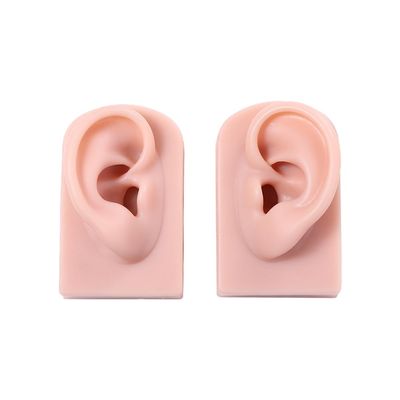 Leadigol 2PCS Silicone Ear Model, Soft Simulation Left and Right Ear Model, Fake Ear Piercing Practice Model, for Piercing Practice, Jewelry Display, Ear Piercing Teaching