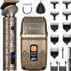 Scttomon T-Blade Hair Trimmers & Electric Shavers for Men Foil Shaver Beard Trimmer Men's Grooming Kit with Triple Blades Cordless view 1