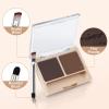 Boobeen 2-Color Eyebrow Palette, Brow Powder Makeup for Sculpting and Defining Brow, Eye Contour Kit with Brush Applicator view 3