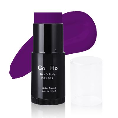Go Ho Dark Purple Face Body Paint Stick,Easily Washable Formula Purple Face Paint Stick,Non-toxic Cream Purple Body Paint for Halloween Costumes Mermaid Ursula Costume Cosplay SFX Makeup