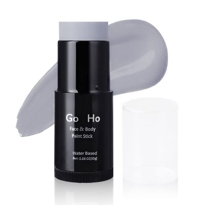 Go Ho Light Grey Face Body Paint Stick,Easily Washable Formula Gray Face Paint Stick,Non-toxic Full-coverage Cream Grey Body Paint for Halloween Costumes Zombie Vampire Goth Cosplay SFX Makeup