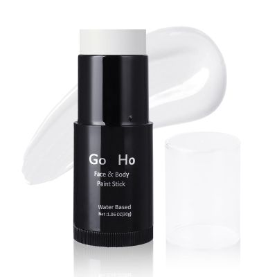 Go Ho White Face Paint,Washable Formula Face Paint Stick,Non-toxic Full-coverage Cream to Powder White Face Body Paint for Halloween Cosplay Zombie Skeleton Clown Goth Makeup