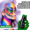 Go Ho Dark Green Face Body Paint Stick,Water Based Washable Green Face Paint Stick,Full-coverage Cream Green Body Paint for Halloween Cosplay SFX Witch Hulk Makeup,St Patricks Day Accessories view 2