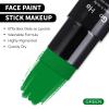 Go Ho Dark Green Face Body Paint Stick,Water Based Washable Green Face Paint Stick,Full-coverage Cream Green Body Paint for Halloween Cosplay SFX Witch Hulk Makeup,St Patricks Day Accessories view 3