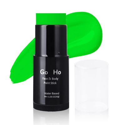 Go Ho Light Green Face Body Paint Stick,Water Based Washable Green Face Paint Stick,Non-toxic Full-coverage Cream Body Paint for Halloween Costumes Cosplay SFX Makeup